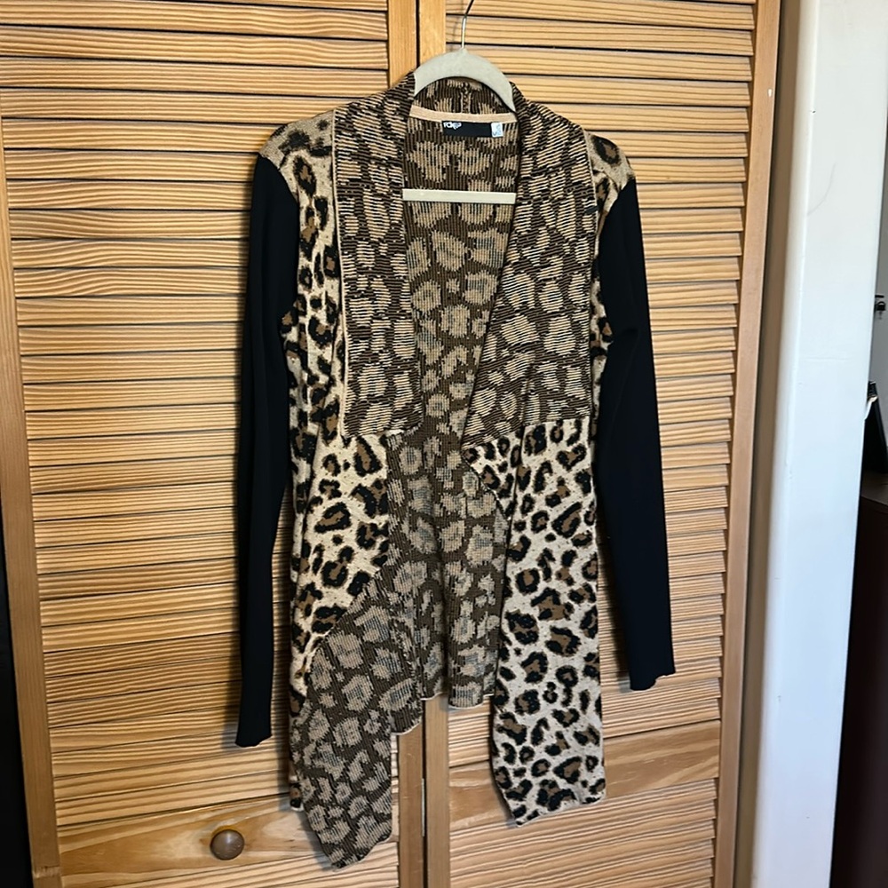 FOX animal print cozy cardigan